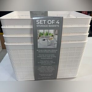 Lifetime Brands Storage Baskets, Set of 4 White New
